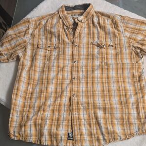 Kuhl Men's Yellow Plaid Casual Shirt